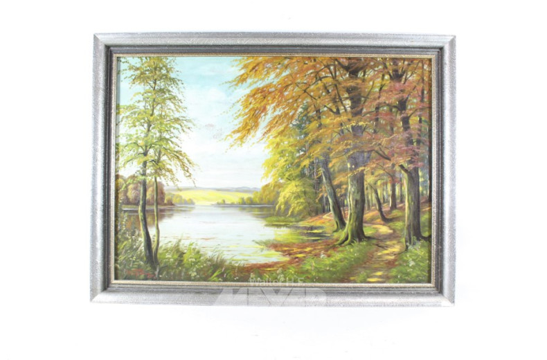 Gemälde ''Herbstlandschaft mit See''