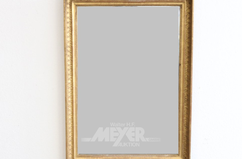 Spiegel, goldfarbener Rahmen,