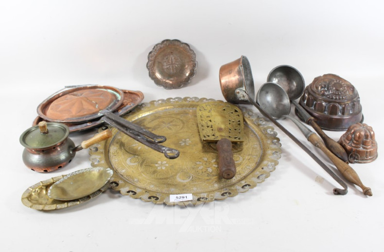 Posten Dekoration: Kellen, Kupferformen,