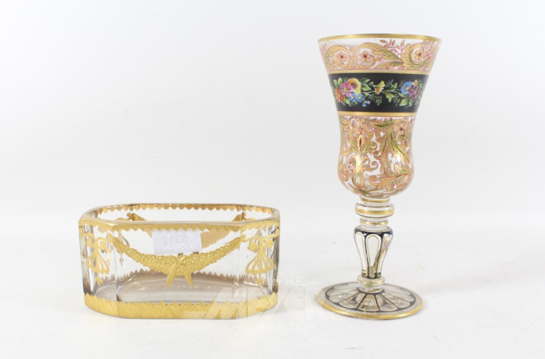 reich verziertes Glas, vermutl. Böhmen