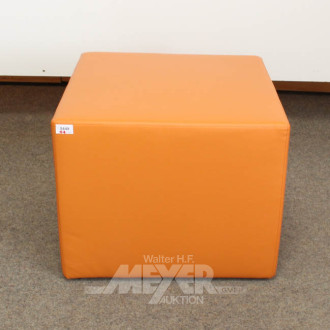 2 Kunstleder-Sitzwürfel, orange,