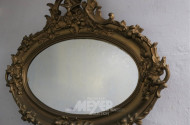 alter ovaler Spiegel im Prunkrahmen,