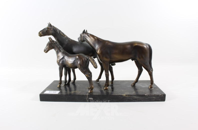 Pferdeskulptur, Messing,