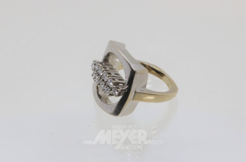 Damenring, 750er WG, besetzt mit