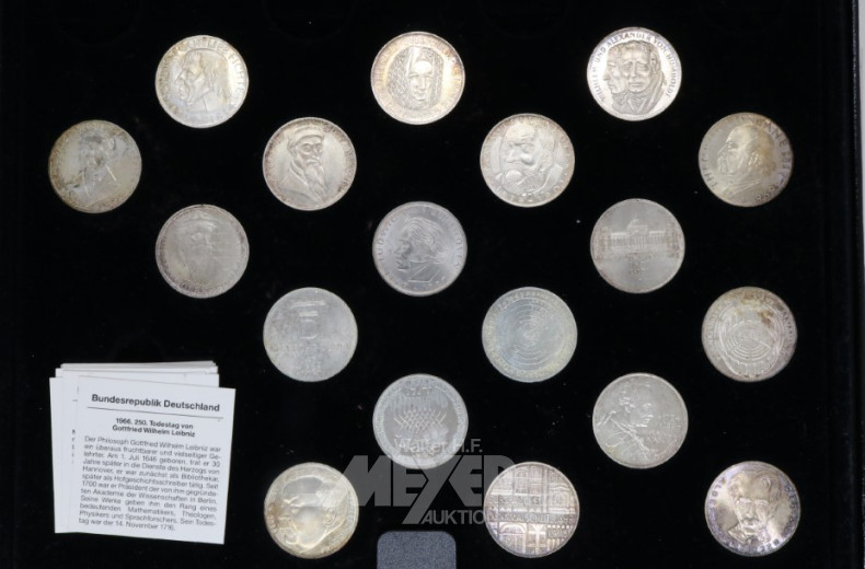 Sammlung 5 DM-Gedenkmünzen, 44 Stück