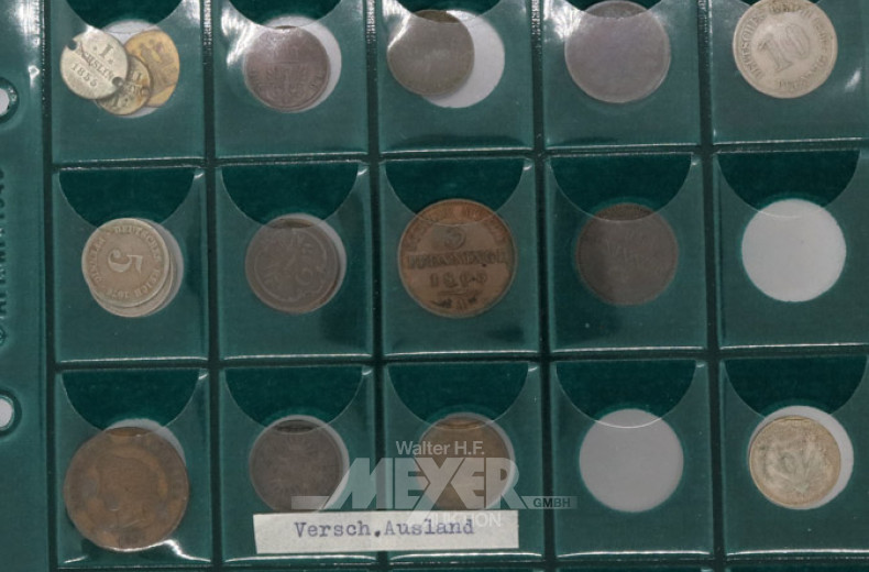 Münzmappe mit Inhalt, u.a. Münzen und