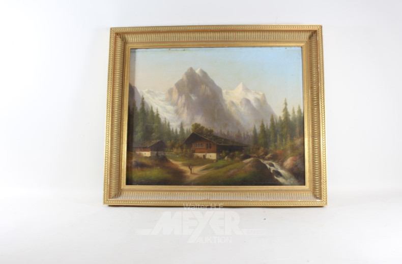 7 versch. Bilder: Waldstück, Bergansicht,