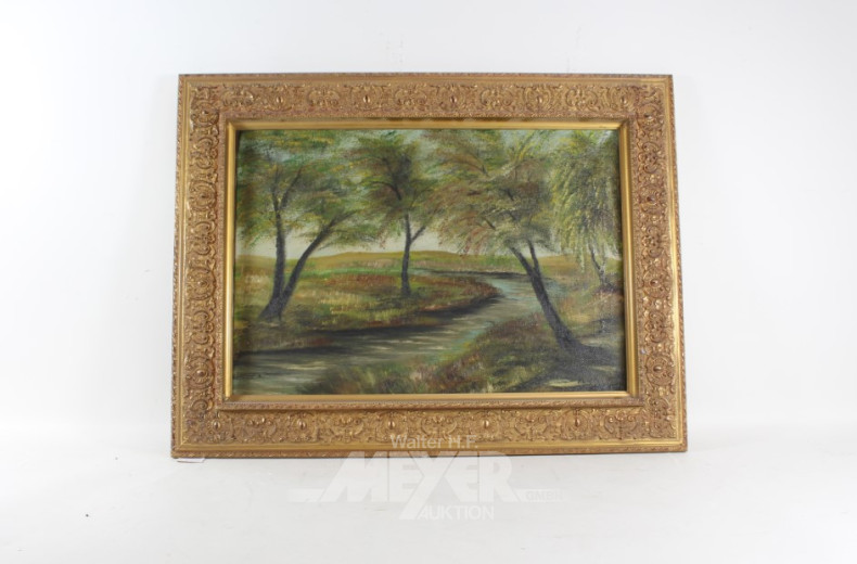 7 versch. Bilder: Waldstück, Bergansicht,