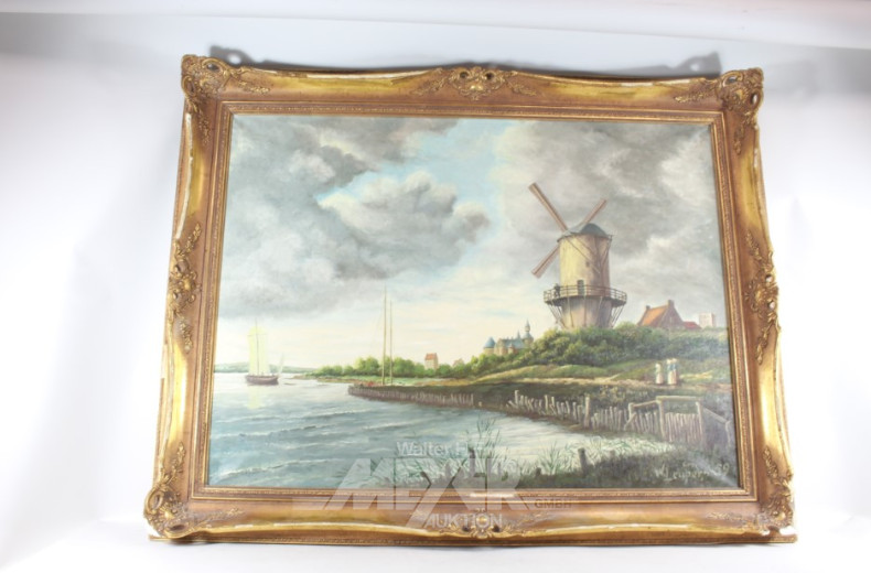 Gemälde ''Windmühle am See''