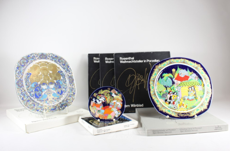 14 versch. Motiv-/ Weihnachtsteller in Glas