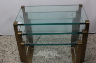 Dreisatz-Tisch, jw. mit Glasplatte,