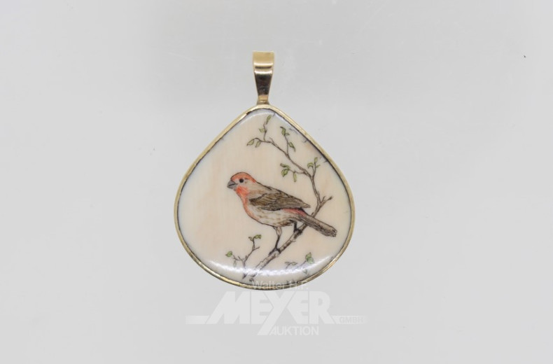 Kettenanhänger, 585er GG, besetzt mit