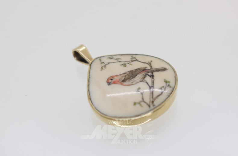 Kettenanhänger, 585er GG, besetzt mit