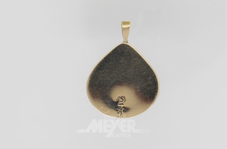 Kettenanhänger, 585er GG, besetzt mit