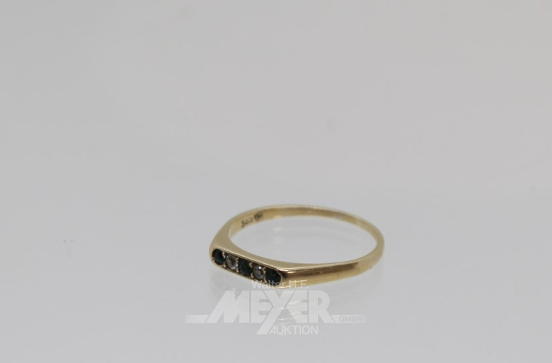 Damenring, 585er GG, besetzt mit