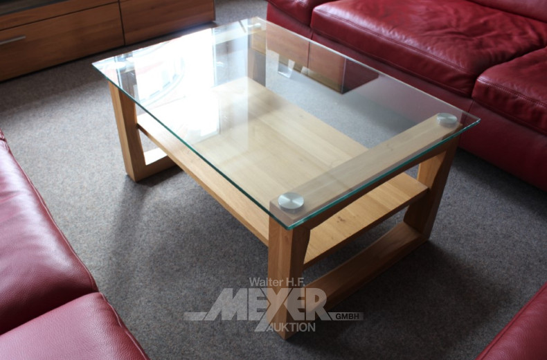 Couch-Tisch, massives Holzgestell mit