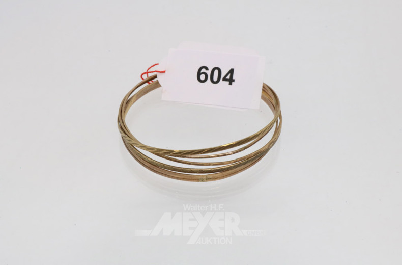 5 Armreifen, 333er GG, ca. 12 g.