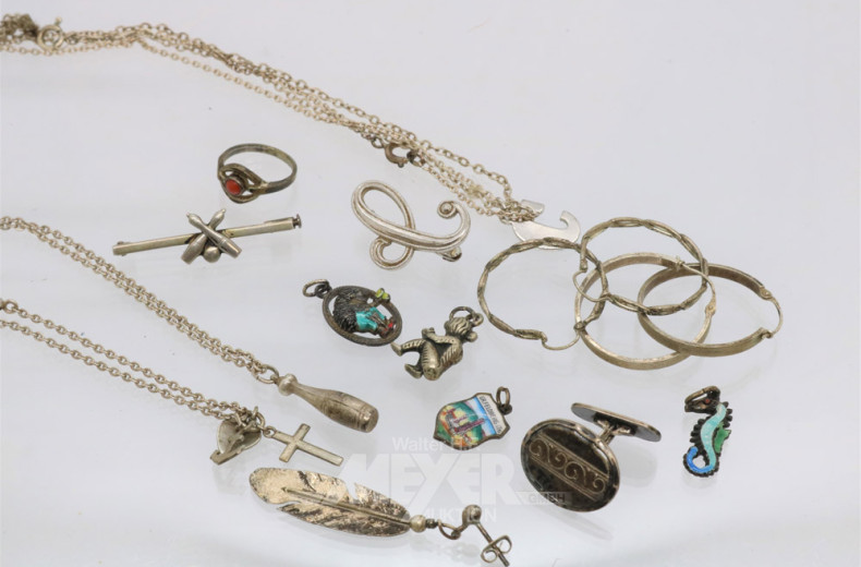 Posten Silberschmuck, ca. 60 g.