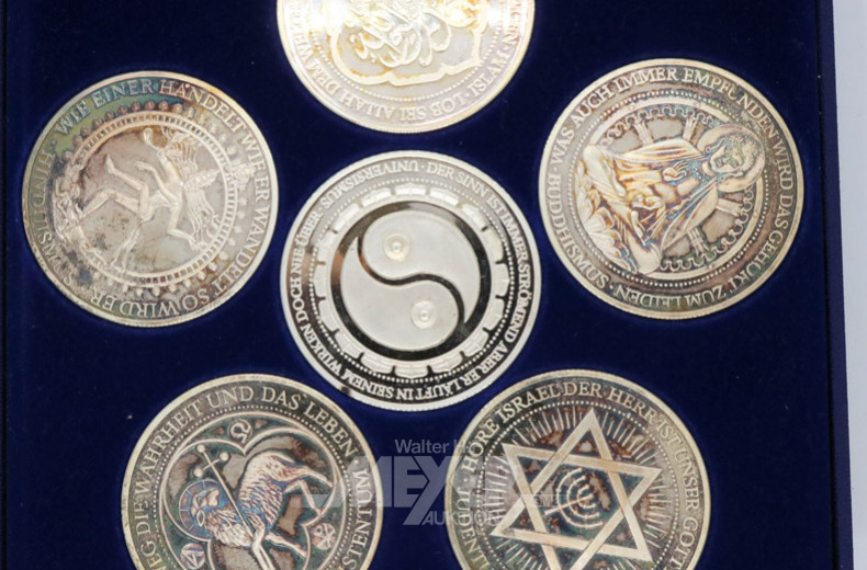 6 Medaillen Feinsiber