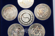 6 Medaillen Feinsiber