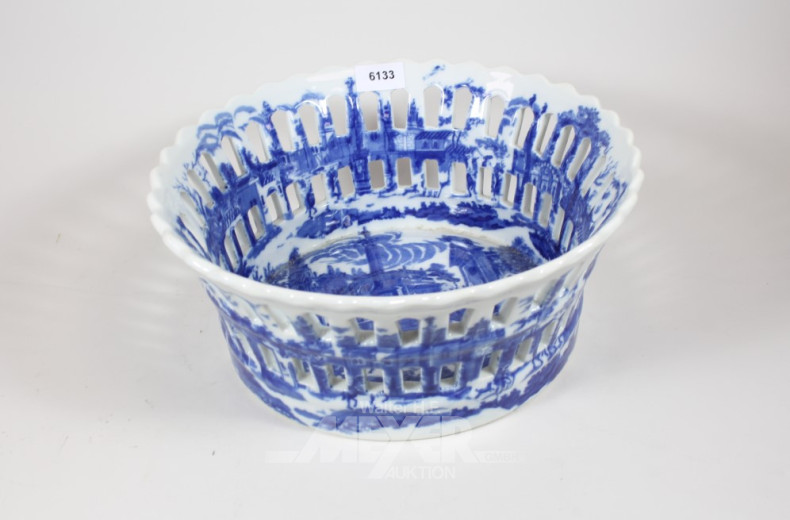 gr. Keramik-Obstschale, blau