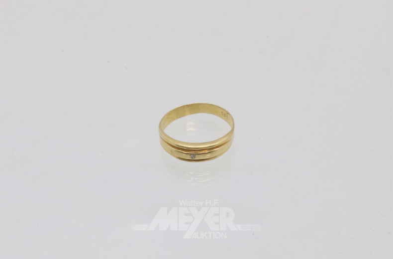 Bandring, 585er GG, RG: 59, ca. 2 g.