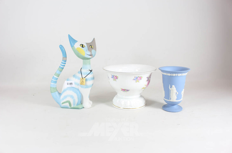 Porz.-Schale ROSENTHAL, 1 Wedgewood-Vase