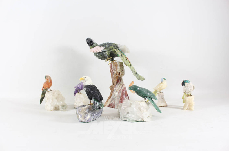 7 versch. Vogeldekorationen,