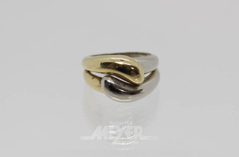 Damenring, 585er GG/WG, ca. 7g