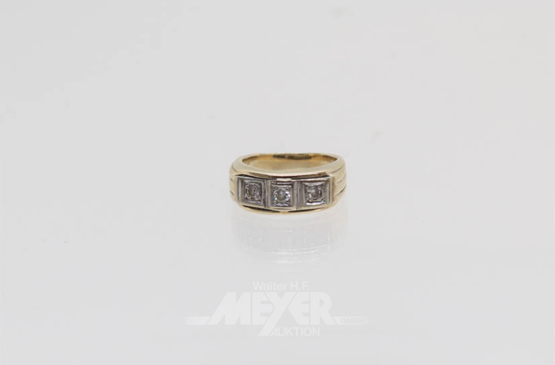 Damenring, 585er GG, besetzt mit