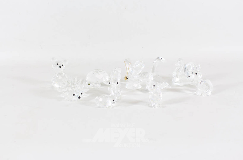 10 versch. Kristall-Figuren u.a. SWAROSKI