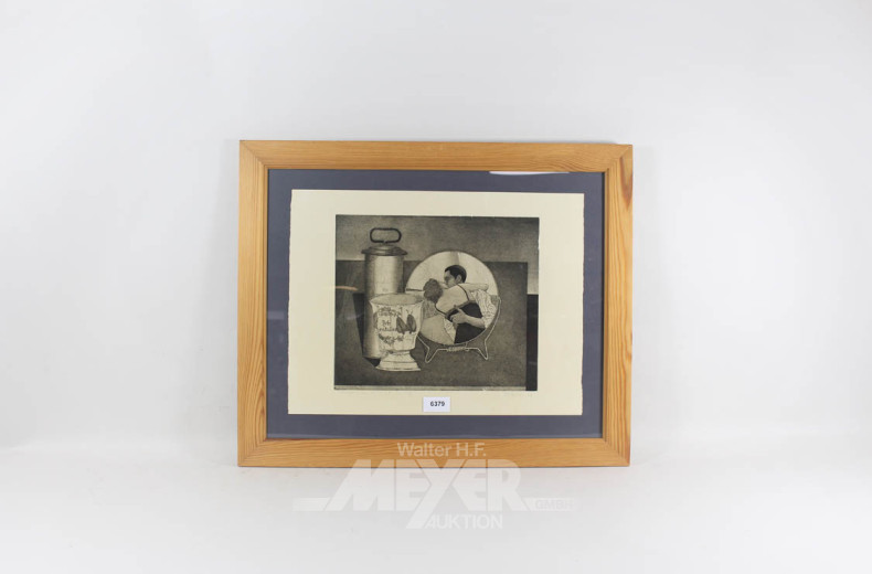 Radierung ''Ich gratuliere'',