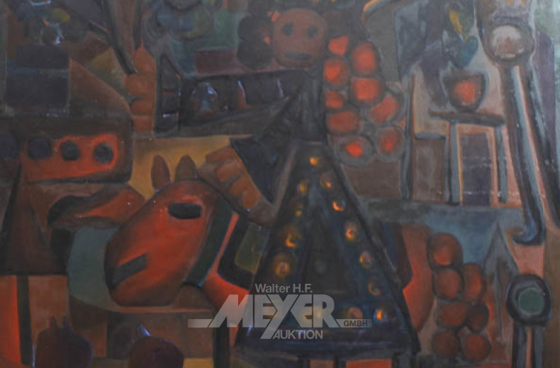 Gemälde-Reihe ''Fantasiewelt'', 3-tlg.,