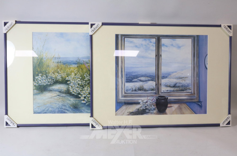 4 versch. Bilder ''Küstenlandschaft'',