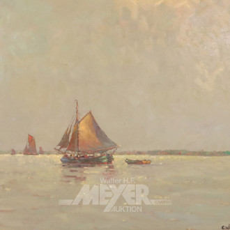 Gemälde ''Fischerboote vor Küste''