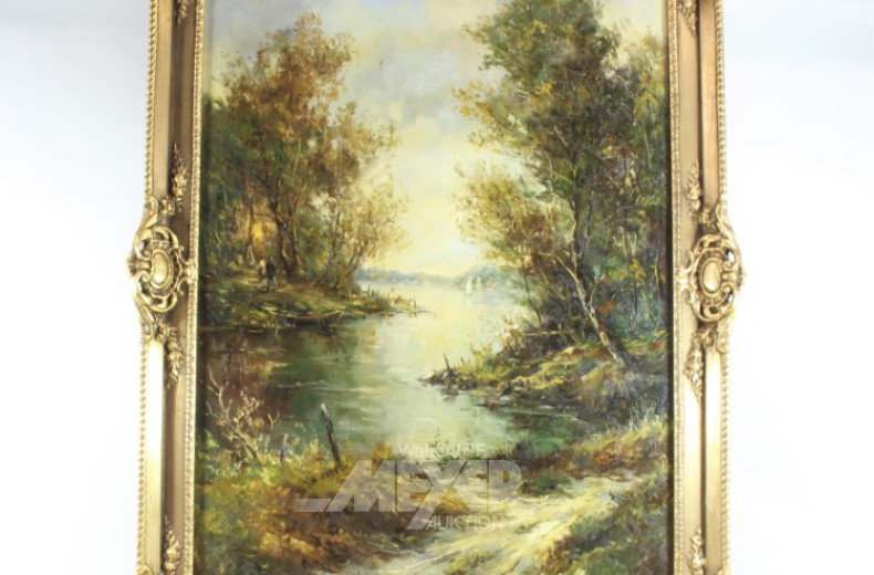 Gemälde ''Waldausflug mit Seeblick''