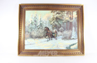 Gemälde ''Pferdeschlitten im Winter''