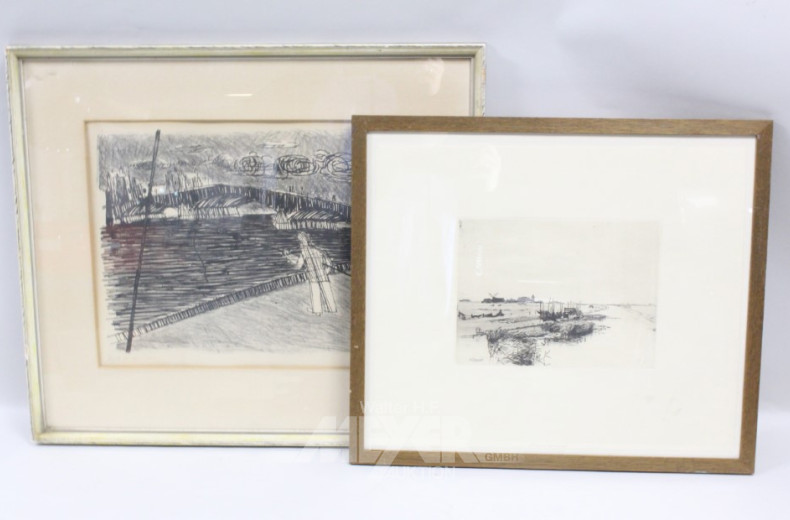 4 versch. Bilder/Lithografien: