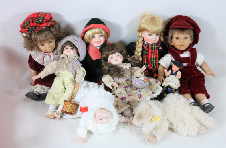 Kovolut Puppen, tlw. Porzellankopf