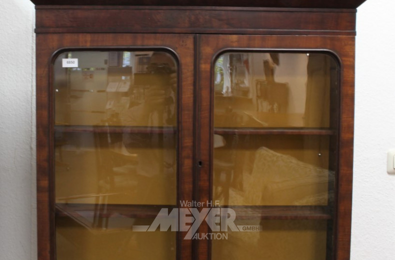 Vitrinen-Aufsatz, Mahagoni, 2-türig,