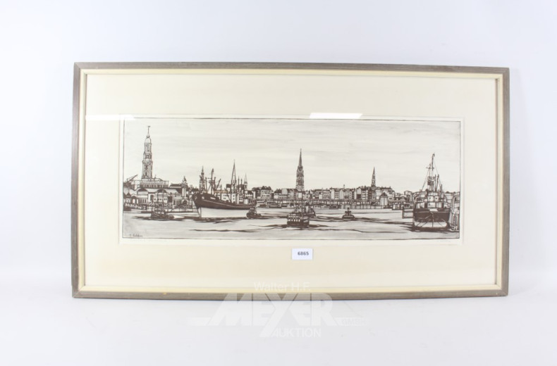 Grafik ''Hafen Hamburg''