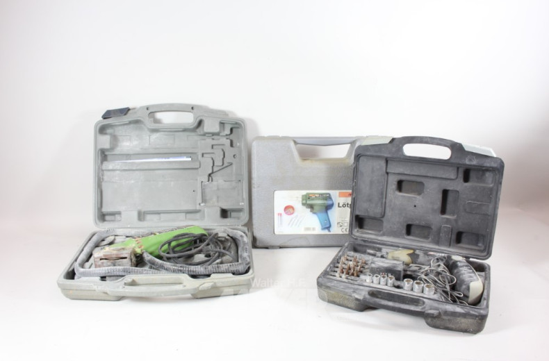 7 versch. Handmaschinen, jw. im Koffer,