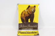 5 Emaille-Werbeschilder: Bär-Brauerei,