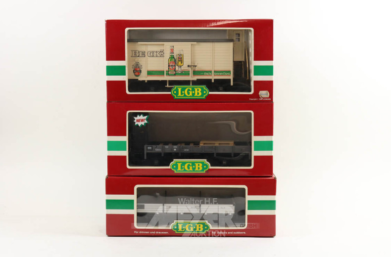 3 Waggons LGB, 4026, 40120 u. 40090