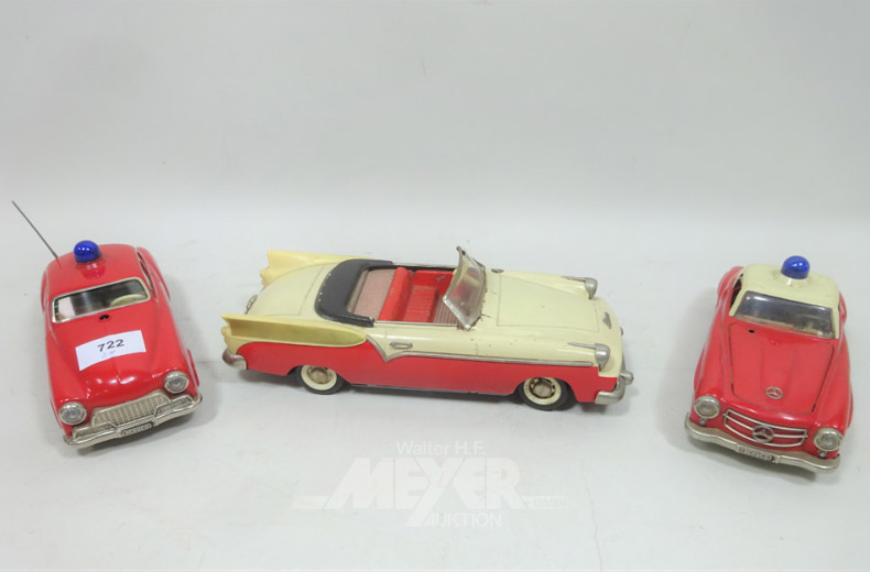 3 alte gr. Modellautos, SCHUCO