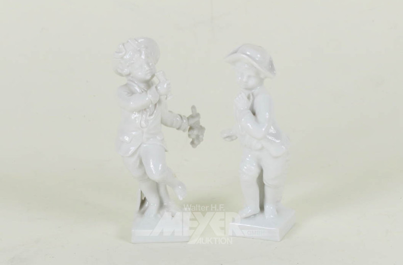 2 kl. Porz.-Figuren KPM, weiß,