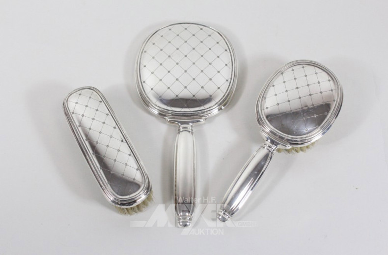 Toilettengarnitur 3 tlg., 925er Silber