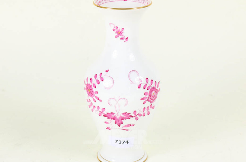 Porz.-Vase MEISSEN, indisch rot
