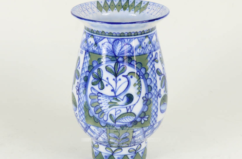 Porz.-Vase LENINGRAD, blaues Dekor