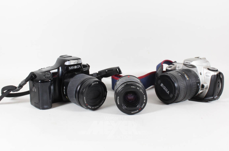 2 Foto-Kameras SIGMA / MINOLTA, analog